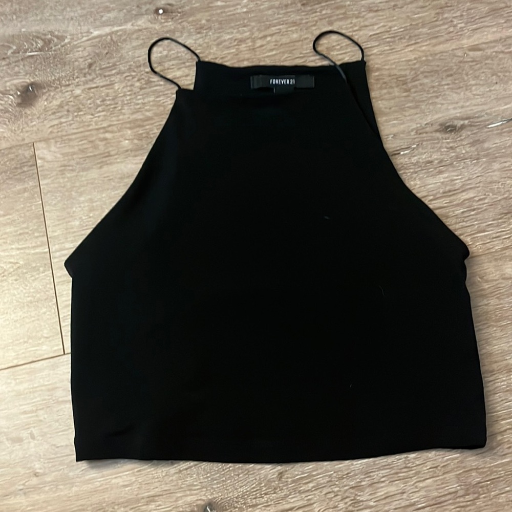Black Halter Crop Top